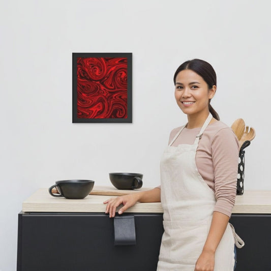 Collector's Editions: Red Abstract Framed Art Print | 8x10 Premium Luster Photo | Original Art by Kiva Rakosi | Primary Colors Collection | Modern Home Decor